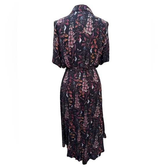 Floral Black Button Down Dress - Picture 4 of 10